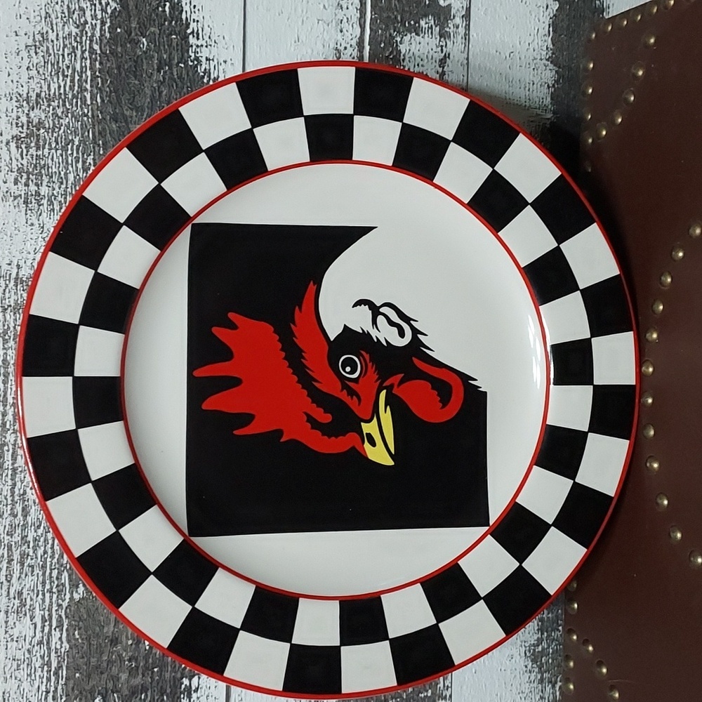 Primitive Artisan Chicken Plate Farmhouse Decor